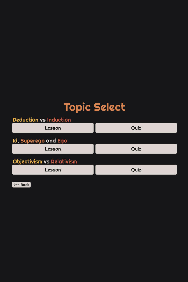 Topic Select Page